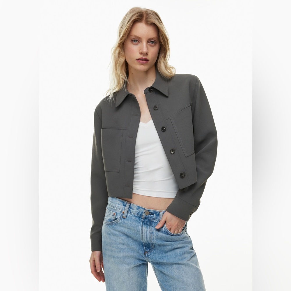 Aritzia Wilfred Little Cropped Jacket Gray | Size S | Minimalist - Picture 2 of 11